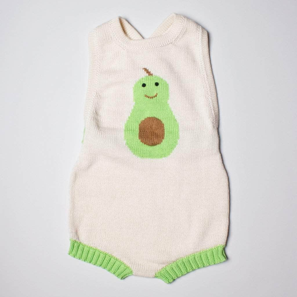 Image of Organic Baby Romper, Sleeveless Knit - Avocado