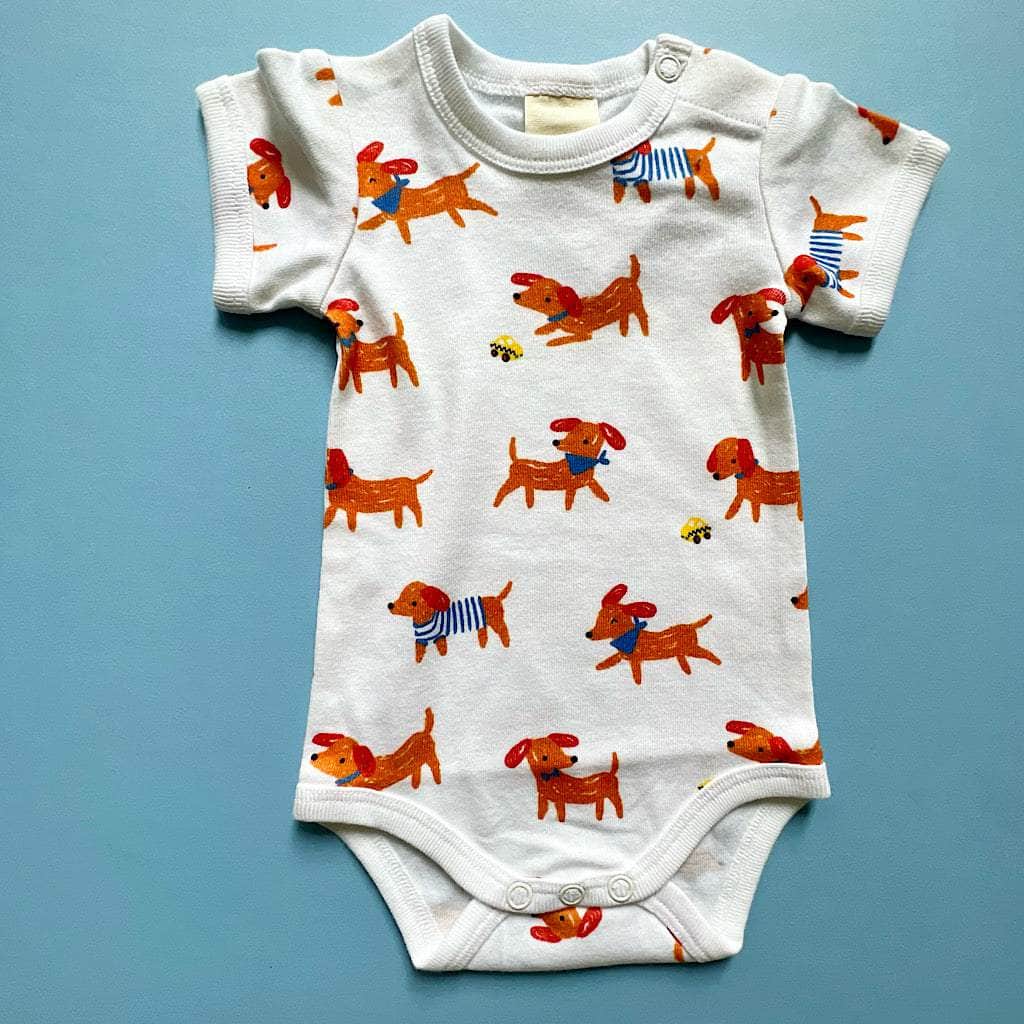 Image of Printed Baby Onesie-Dogs