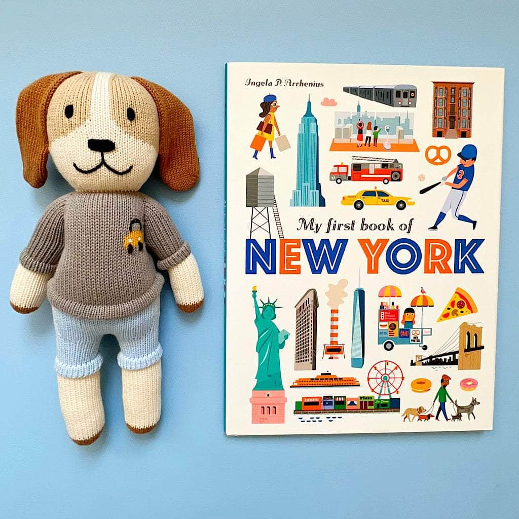 Image of New York Baby Gift Set - "My first book of NY", Organic Doll | Frank the NY Dog