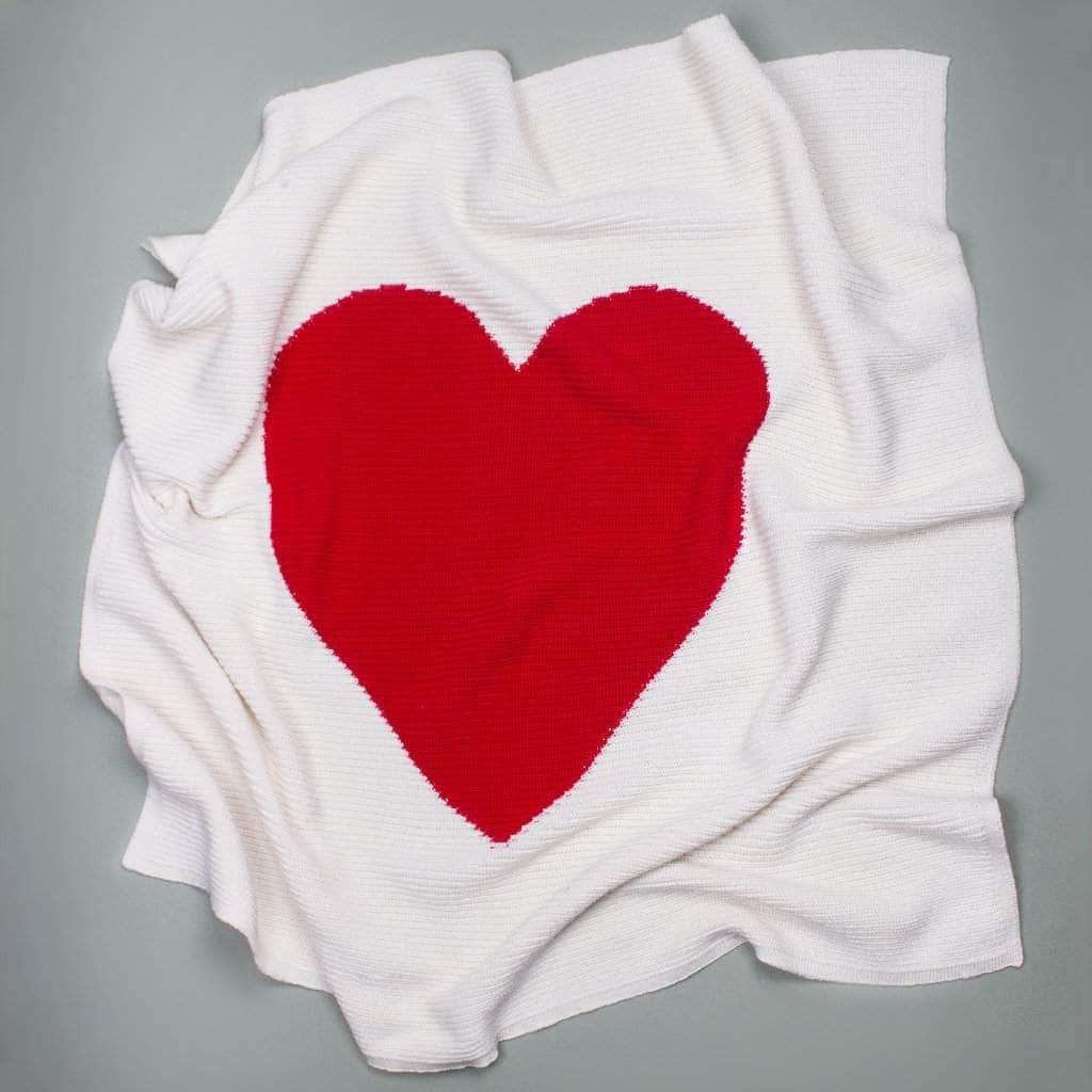 Image of Cotton Baby Blankets - Heart