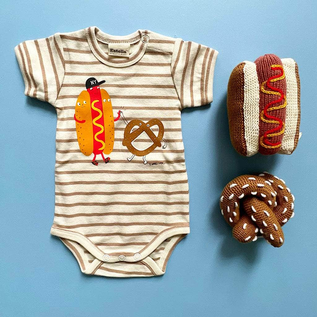 Image of Organic Baby Gift Set, Food Onesie & Rattle