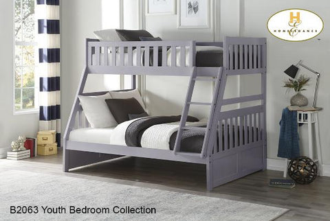 B2063TF Single Over Double Bunk Bed 