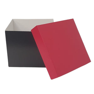 Black box with red lid: 25x25x20cm - Caviar Classic London