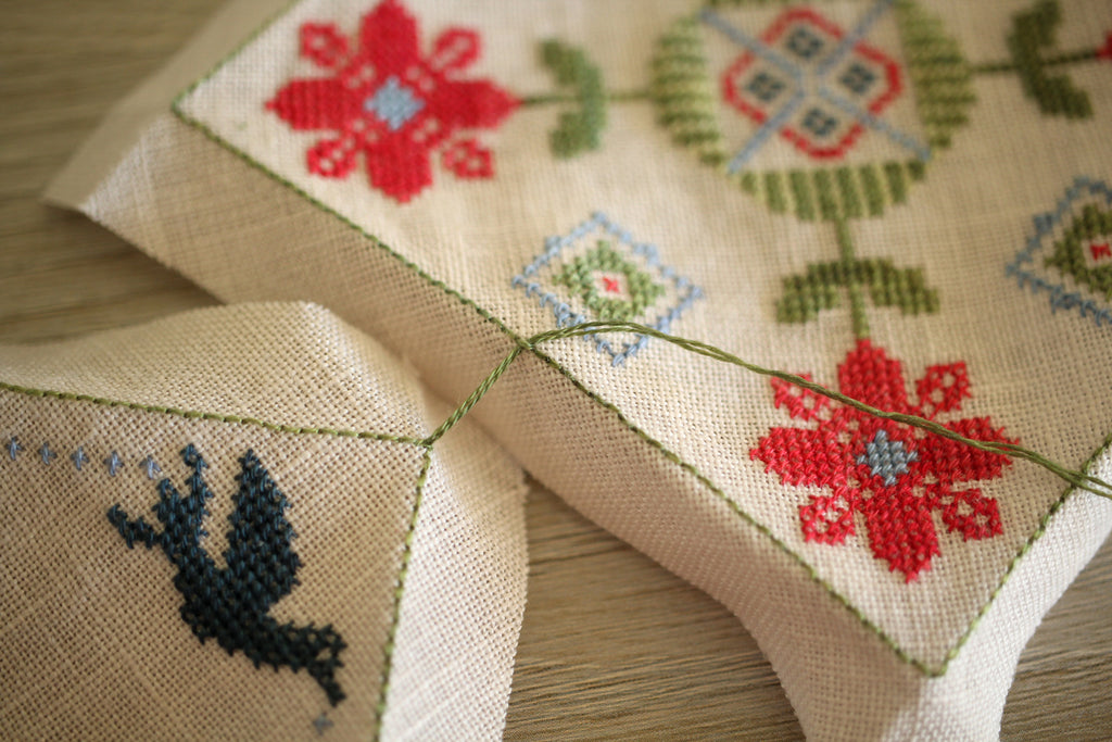 Finishing your Gillyflower Biscornu - October House Fiber Arts Tutorials - Begin stitching
