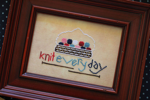 knit everyday - cross stitch pattern - october house fiber arts journal