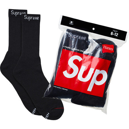 Supreme Hanes Socks (4 Pack) Black – Kickzr4us