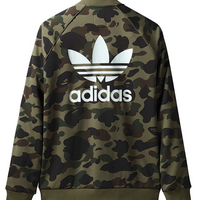 bape x adidas adicolor track top olive cargo