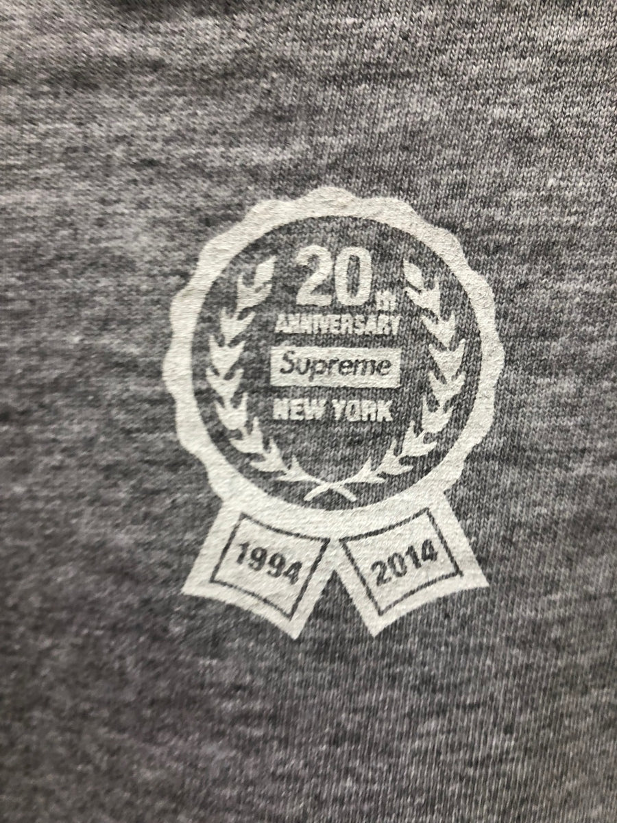 Supreme th Anniversary Box Logo Tee Grey Kickzr4us