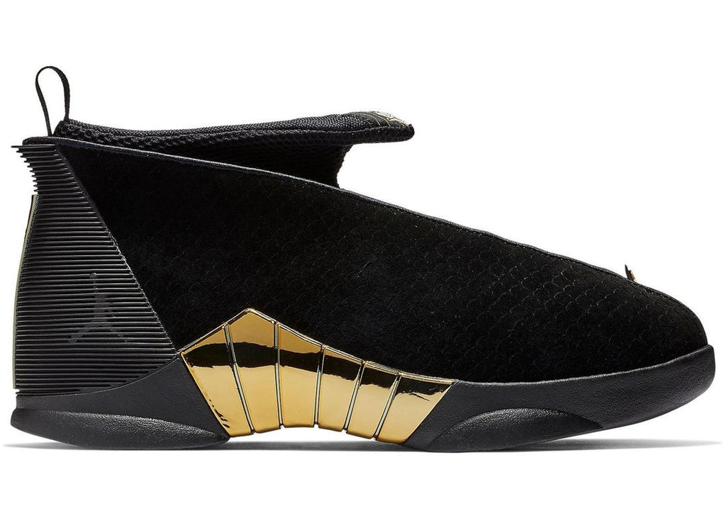 jordan 15 gold and black