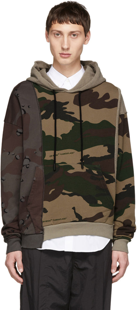 off white reconstructed camouflage sweatshirt
