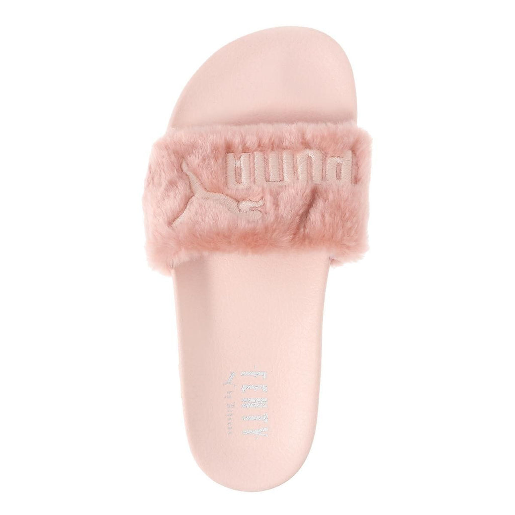 puma sandals fur pink