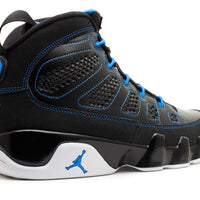 blue and black jordan 9s