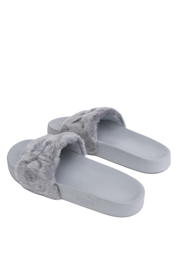 puma fur slides grey