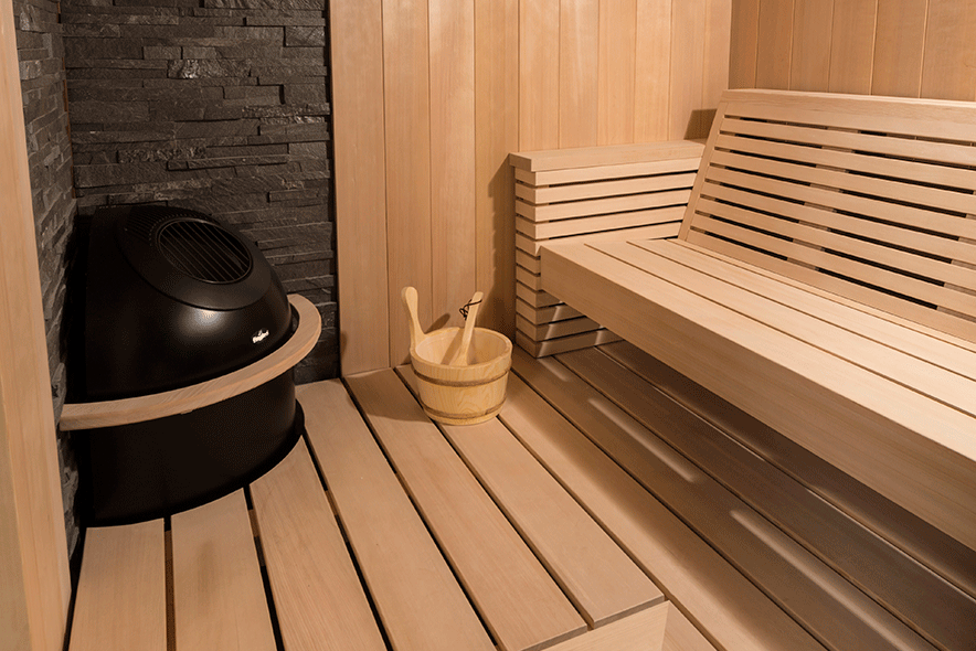 Custom-Cut Sauna Seaside Interior | Leisure Concepts | LeisureConcepts