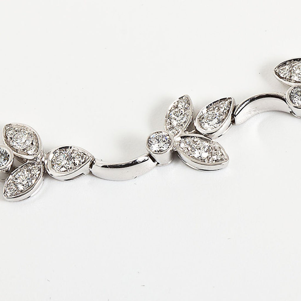 Diamond White Gold Floral Vine Wreath Necklace 8.00 Carats – TMW Jewels Co.