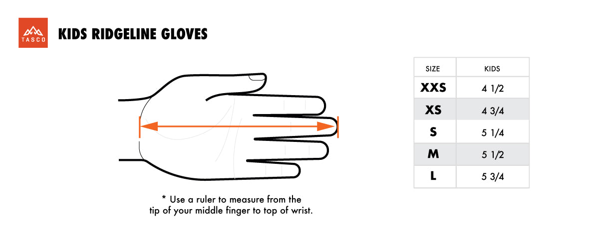 Kids gloves size chart