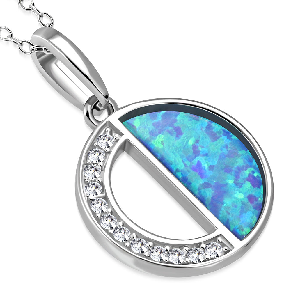 Sterling Silver Boulder Opal Pendant 20mm