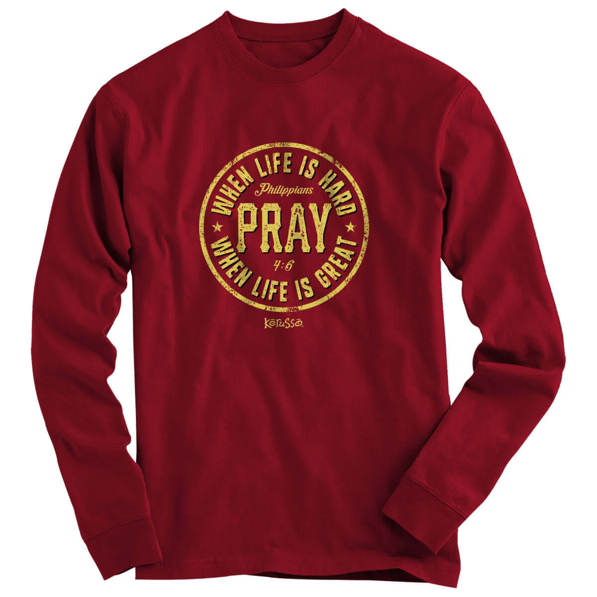 Image of Kerusso Mens Long Sleeve T-Shirt Pray & Pray