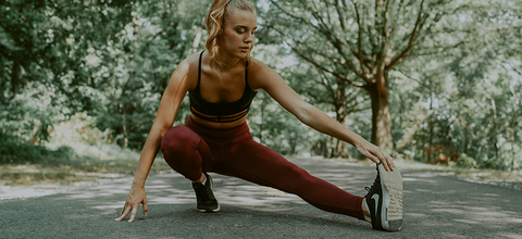 Woman lateral lunge for hip mobility