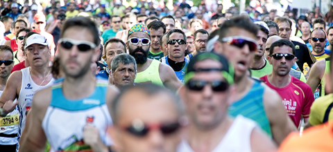 Marathon day crowd