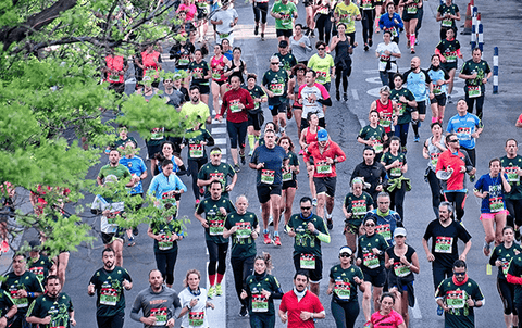 Marathon race crowd