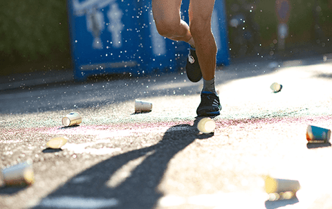 Runner at aid station