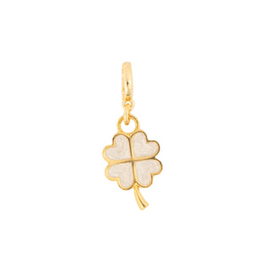 White Enamel Flower Charm - jeantherapy
