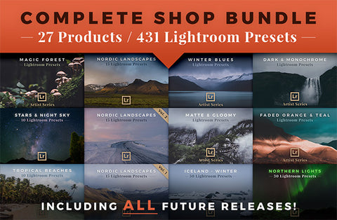 Complete Shop Bundle with +25 products and +400 Lightroom presets