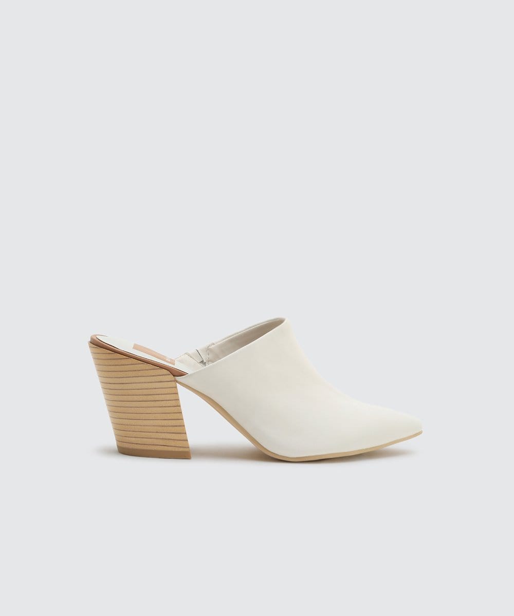 dolce vita white mules