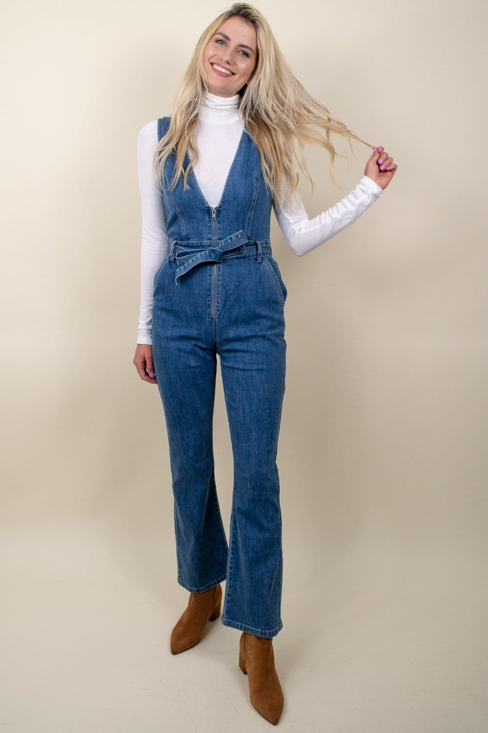 minkpink denim jumpsuit