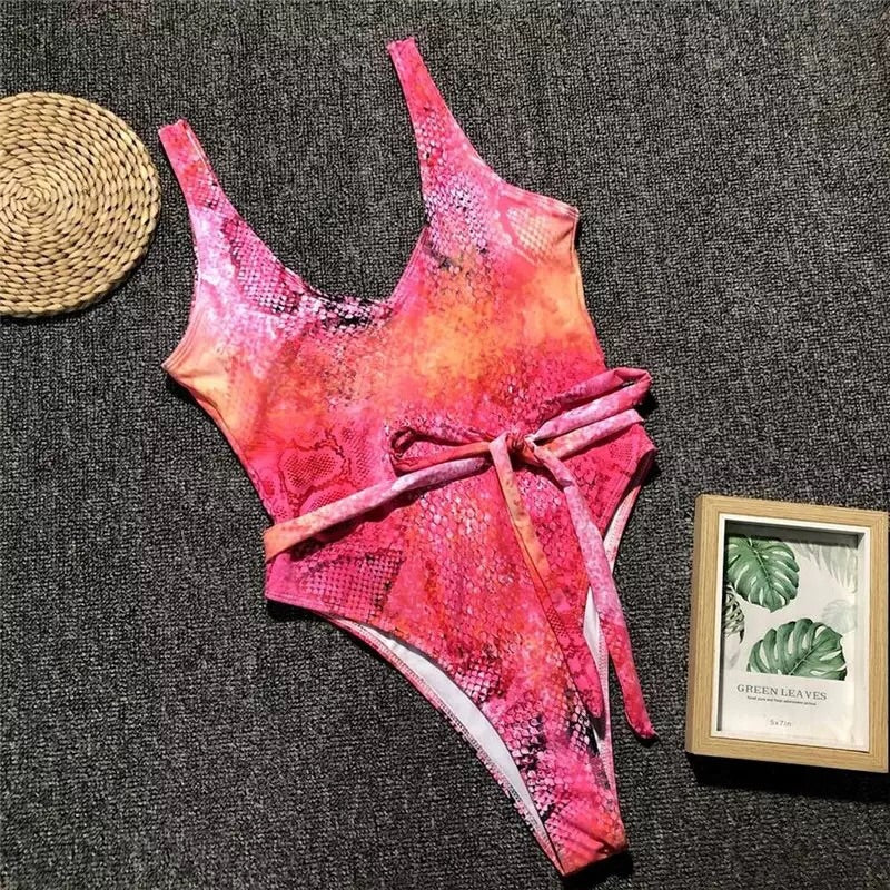 pink snakeskin one piece