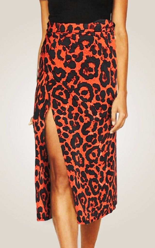 leopard print wrap skirt silkfred