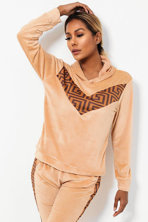 light orange velour tracksuit