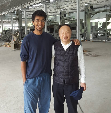 Mritunjay Jalan with Shoji Hara at the Green Tea Factory at Chota Tingrai Tea Estate