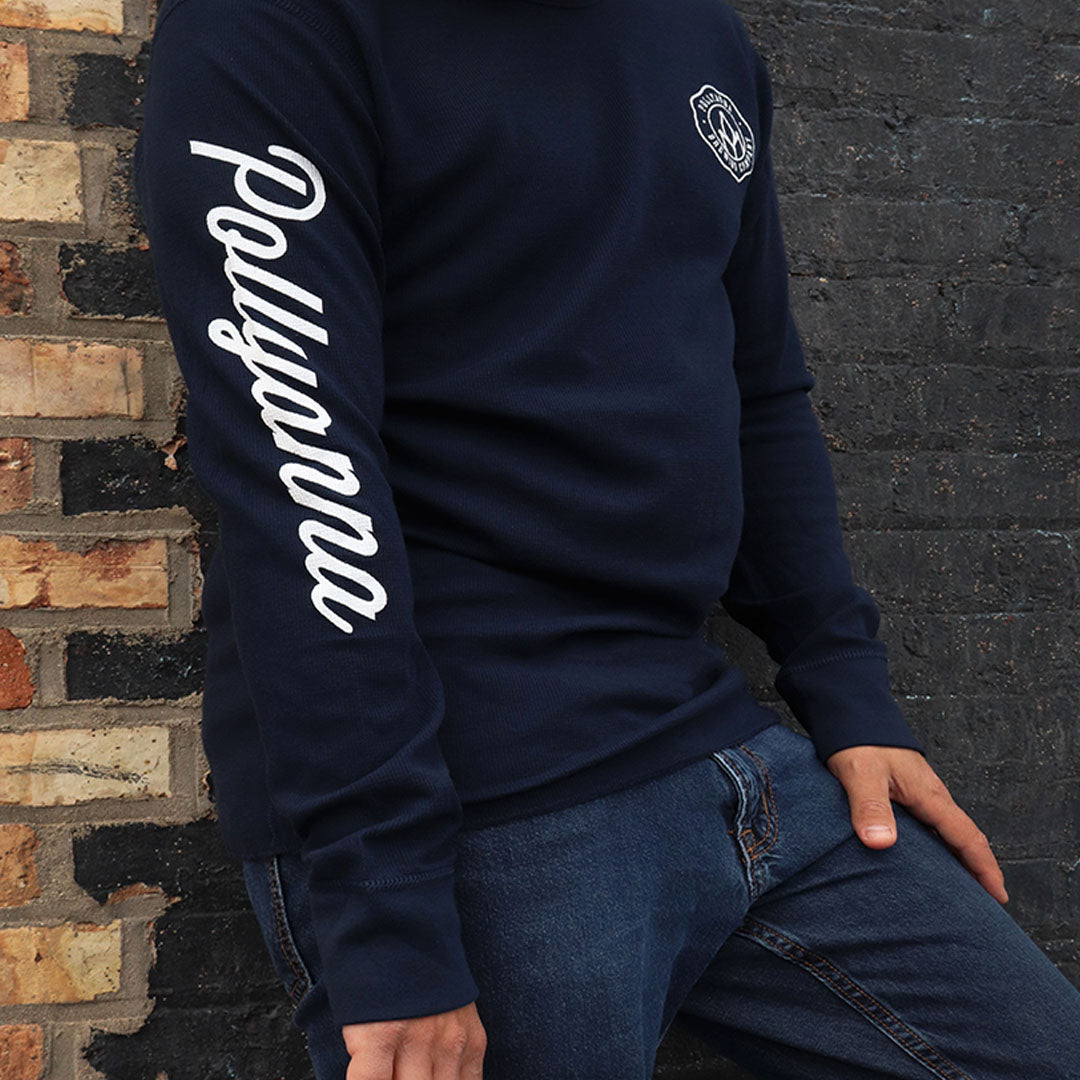 navy blue thermal top