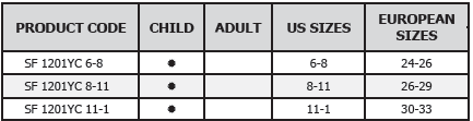 View Swim Kids Fin size chart