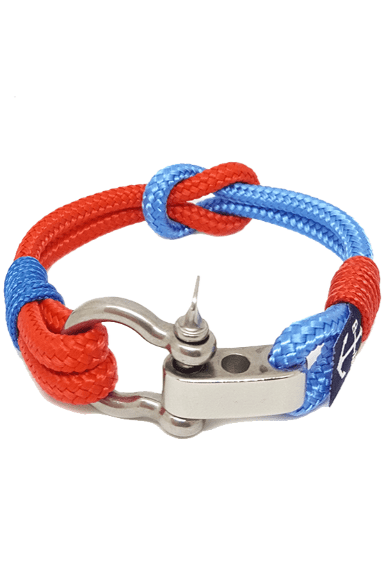 Adjustable Shackle Red and Blue Nautical Bracelet – Bran Marion US