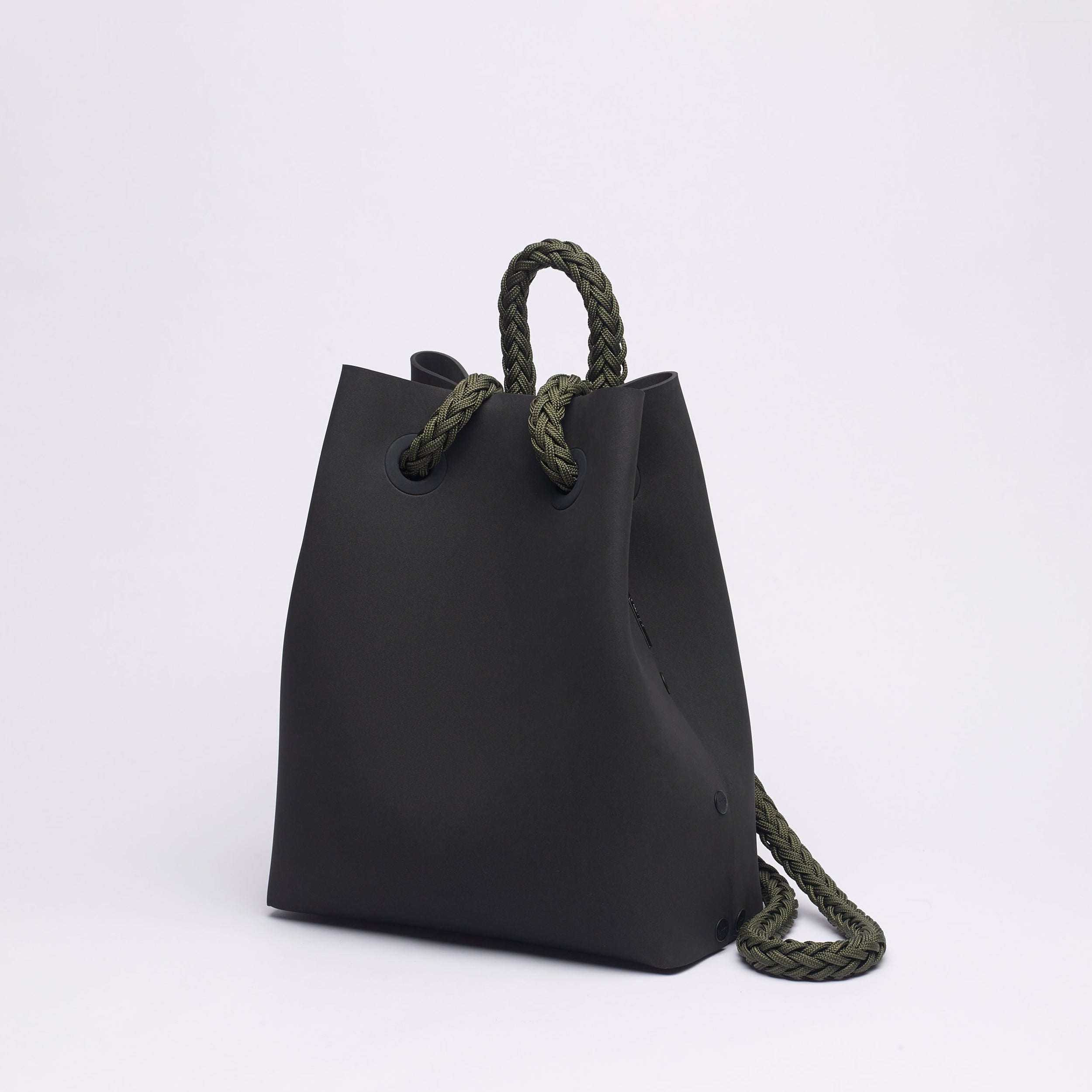 Lommer | Recycled Backpack | Black / Green rope | Made in Greece