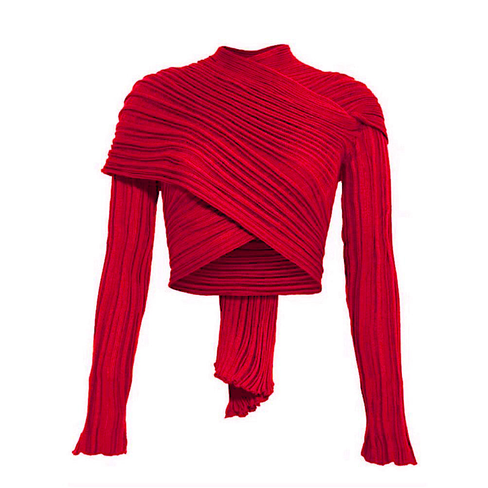 Cotton Cardigan Wrap Top | Red | by Ioanna Kourbela | Made in Greece