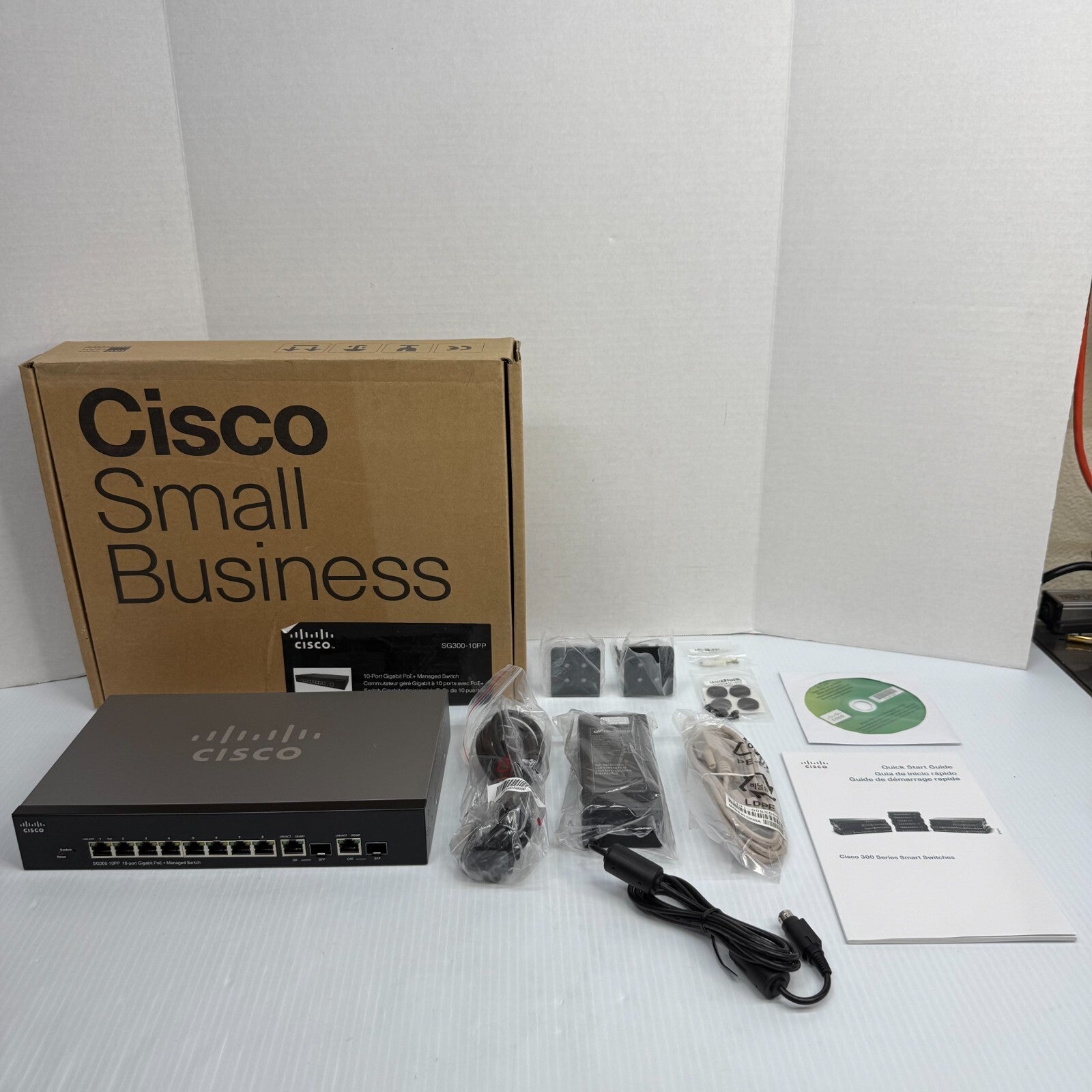 Cisco SG300-10PP 10-Port Gigabit PoE+ Managed Switch - Excellent Used Condition