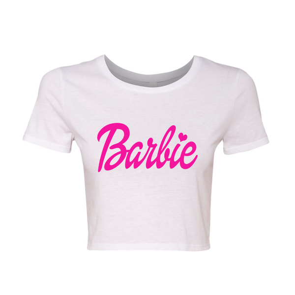 Barbie White Crop Top T-shirt – ADashOfChic