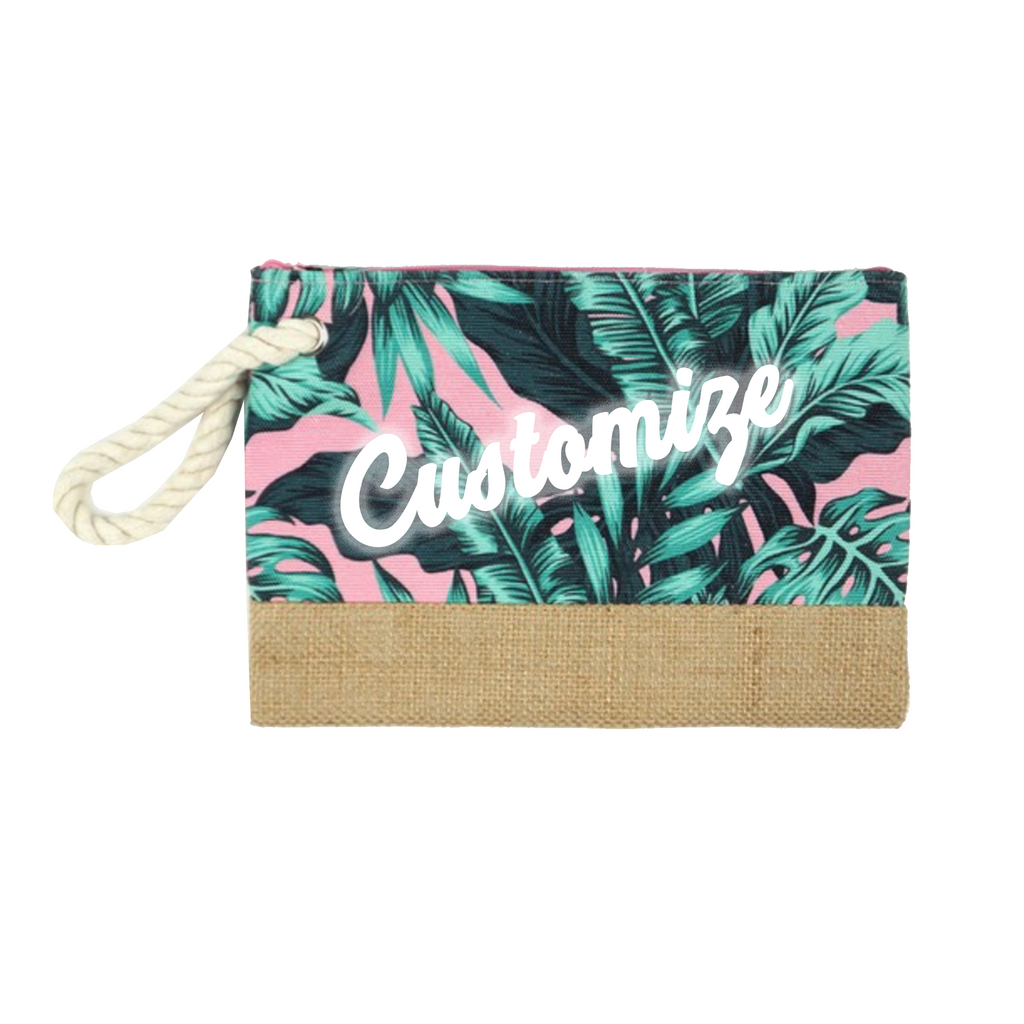 Custom Pink Palm Leaf Print Clutch Bag – ADashOfChic