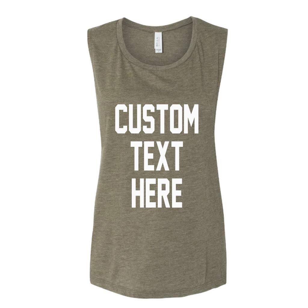 Custom Text Olive Green Muscle Tank Top – ADashOfChic