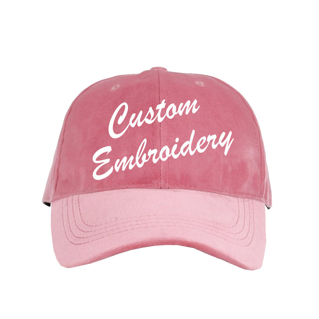 Custom Text Embroidered Pink Velvet Dad Hat – ADashOfChic