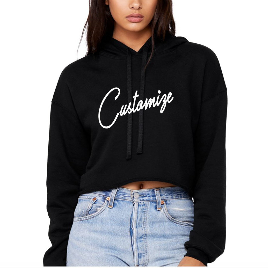 Custom Text Crop Hoodie