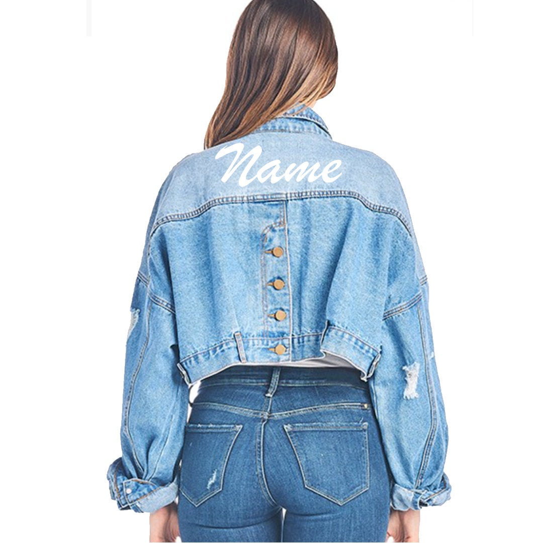 Custom Vintage Crop Denim Jacket – ADashOfChic