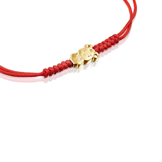 Tous Chinese Horoscope Snake Bracelet in Gold and Red Cord 918431110 –