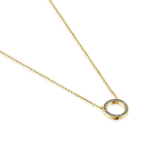 Tous Nocturne bear Necklace in Gold Vermeil with Diamonds and Pearl 91 –