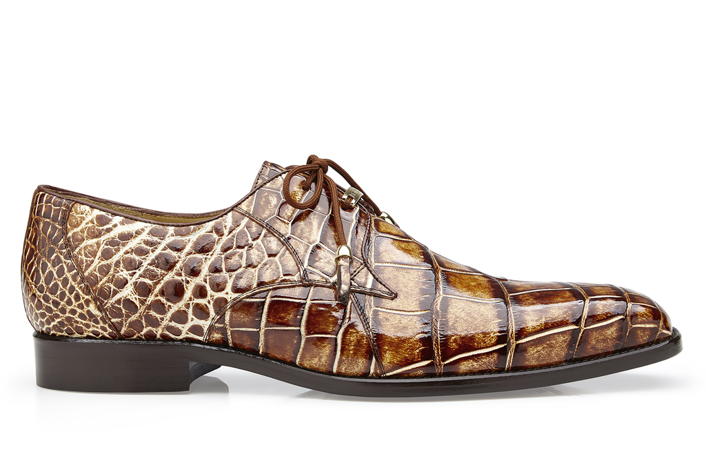 Alfred Camel Belvedere Alligator Shoes 