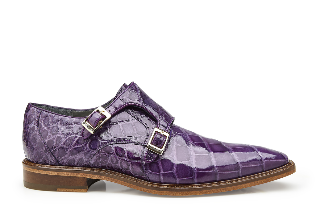 Oscar Purple Alligator Belvedere Shoes 